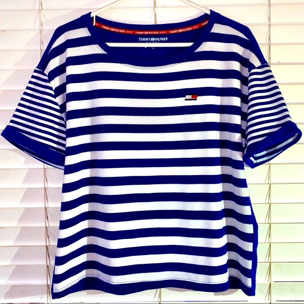 Navy Blue Striped T- Shirt